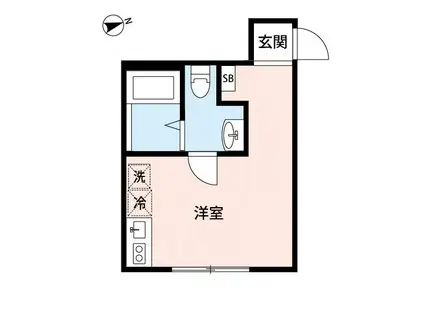 マハロガーデン(ワンルーム/1階)の間取り写真