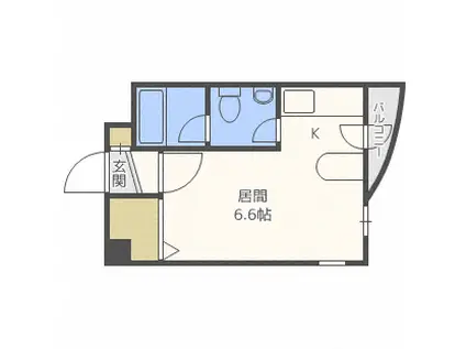 ティアラN17(1K/2階)の間取り写真