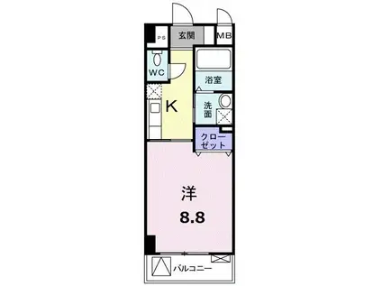 ネオ・ブリーズ(1K/4階)の間取り写真