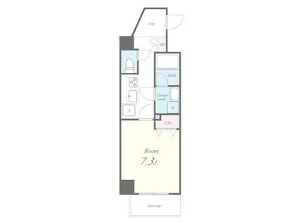 ポルタフォルトゥーナ(1K/2階)の間取り写真