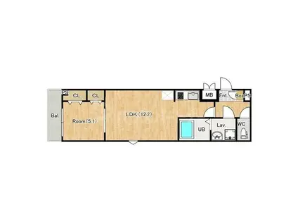 ジーメゾン我孫子青山台(1LDK/1階)の間取り写真