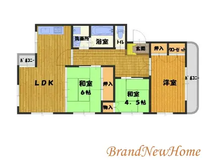 ウイング今池(3LDK/2階)の間取り写真