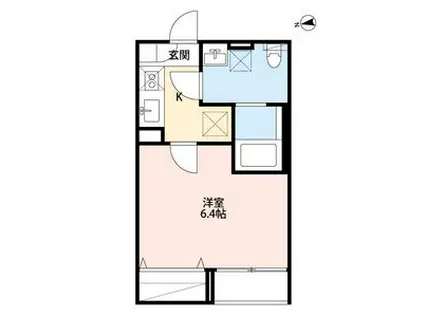 やまねこ2号館(1K/1階)の間取り写真