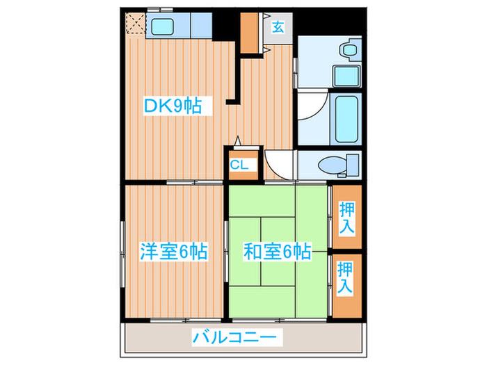 Mフロマージュ(2DK/1階)の間取り写真