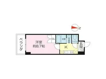 マインズ・コム四条大宮(1K/9階)の間取り写真