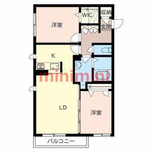 SHAMAISON E.I(2LDK/1階)の間取り写真
