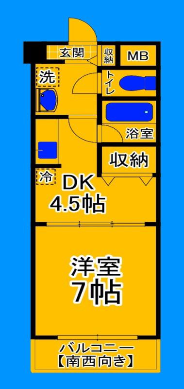 クレール三国ヶ丘(1DK/1階)の間取り写真