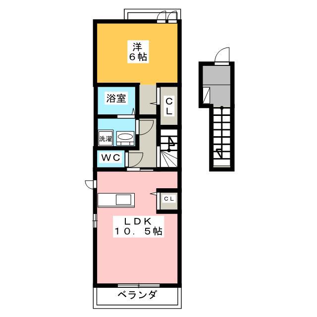 静岡鉄道静岡清水線 県総合運動場駅 徒歩26分 2階建 築14年(1LDK/2階)の間取り写真