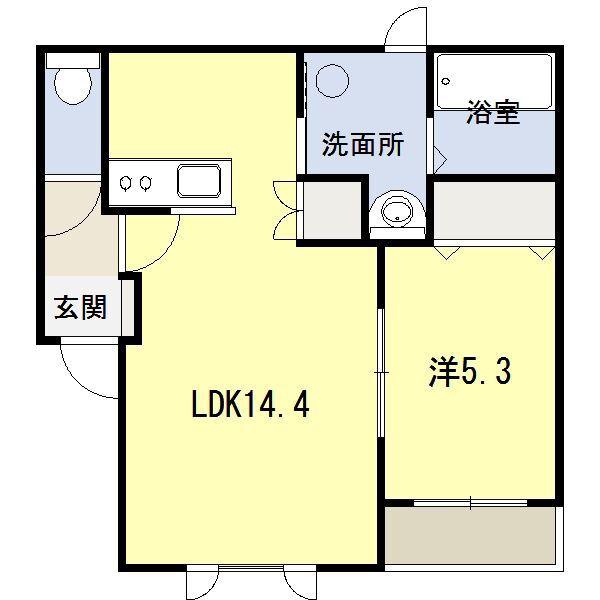 BERG・H&R(1LDK/2階)の間取り写真