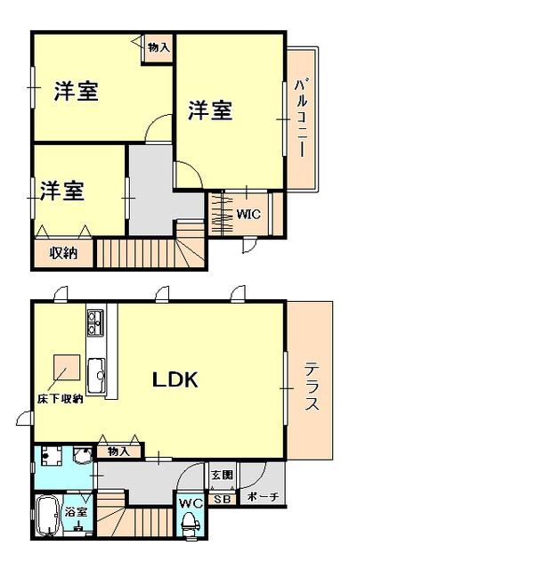 ヴィラヴァレ本山北町(3LDK/1階)の間取り写真