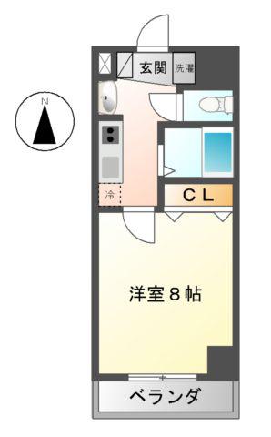 プラチード(1K/1階)の間取り写真