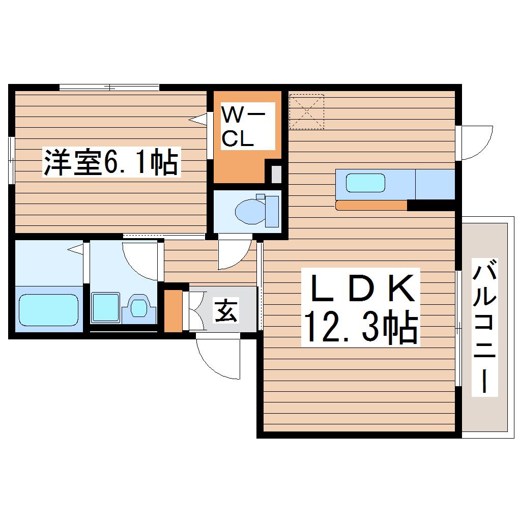 オランジュリ(1LDK/3階)の間取り写真