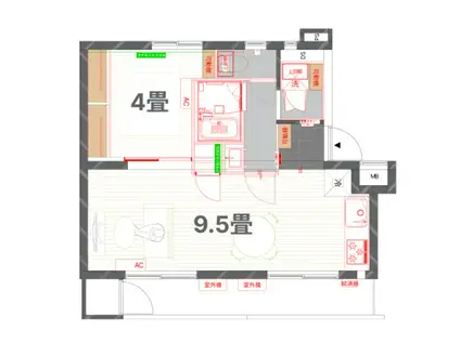 GOODROOM RESIDENCE 座間ホシノタニ団地 2号棟(1LDK/2階)の間取り写真