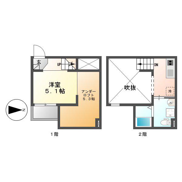 ルミエール十一番町(1K/1階)の間取り写真