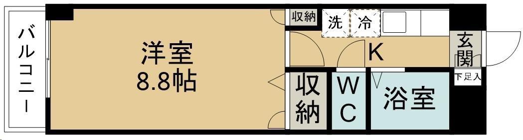 アーバンハイツ柏木(1K/7階)の間取り写真