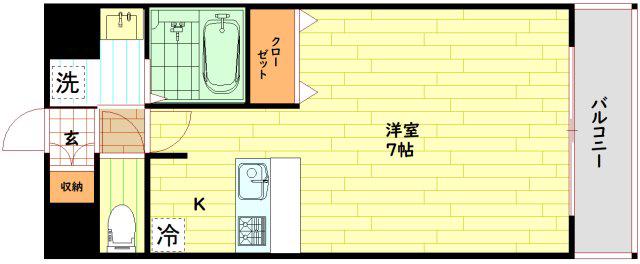 プレサンス大阪城公園 ファーストシート(ワンルーム/9階)の間取り写真