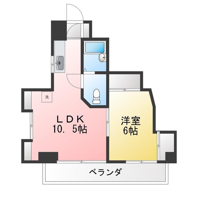 中島ビル(1LDK/4階)の間取り写真
