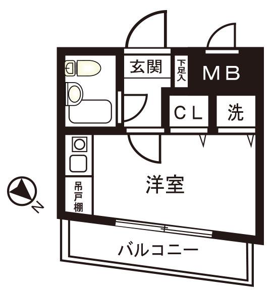 THEリアライズ(ワンルーム/3階)の間取り写真
