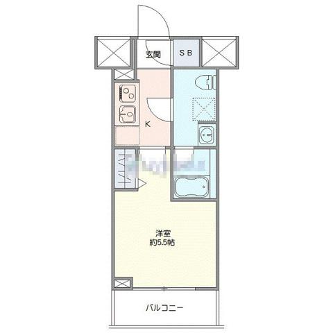 ジェノヴィア西川口III(1K/7階)の間取り写真