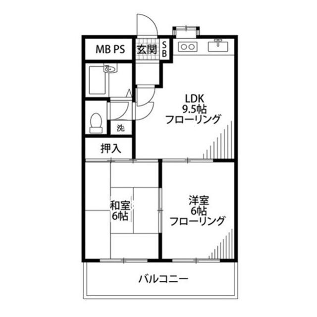 クリーンピア(2LDK/1階)の間取り写真