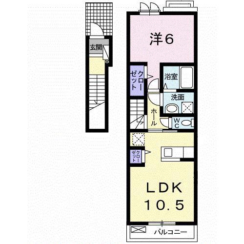 ライゼ・グランツ(1LDK/2階)の間取り写真