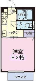 アミティエ(1K/2階)の間取り写真