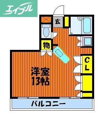 エスペラント廣瀬(ワンルーム/4階)の間取り写真