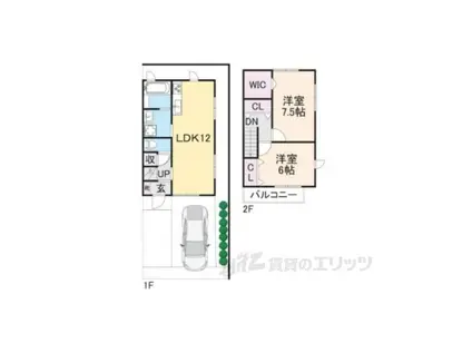 LACASAYOSIDA(2LDK/1階)の間取り写真