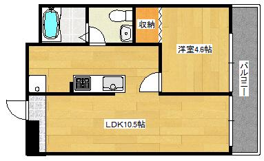 第2コーポ大場(1LDK/2階)の間取り写真