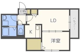 シティレジデンス南12条(1LDK/3階)の間取り写真