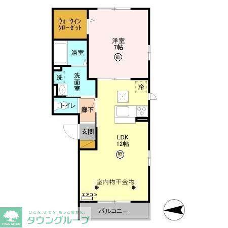 サッビア(1LDK/1階)の間取り写真