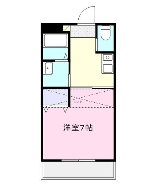 ゆめっくす新町(1K/3階)の間取り写真