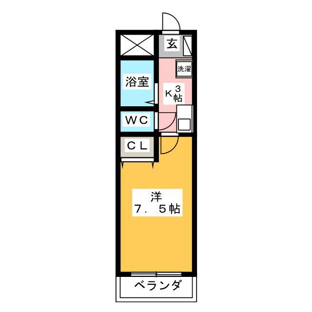 メゾンウィネッカ(1K/4階)の間取り写真