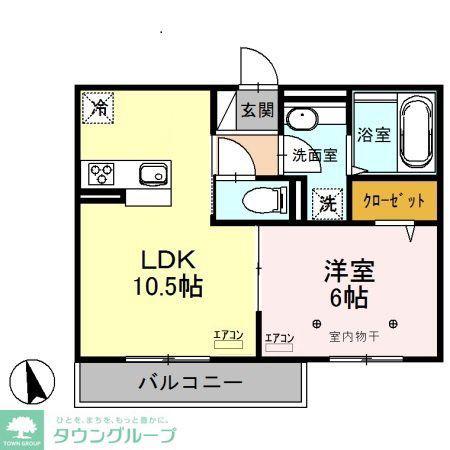 サンライズ(1LDK/2階)の間取り写真