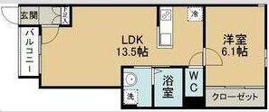 ノワ・ルーナ(1LDK/1階)の間取り写真