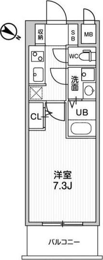 LA DOUCEUR西天満(1K/7階)の間取り写真