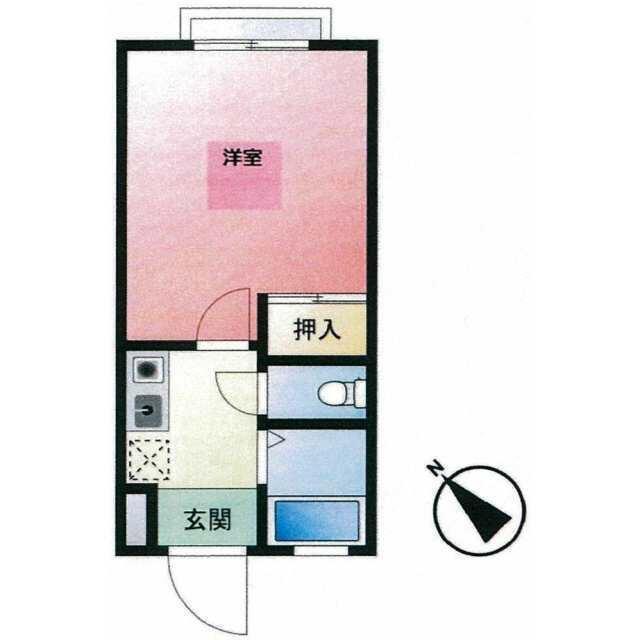 シャンブルド2(1K/1階)の間取り写真