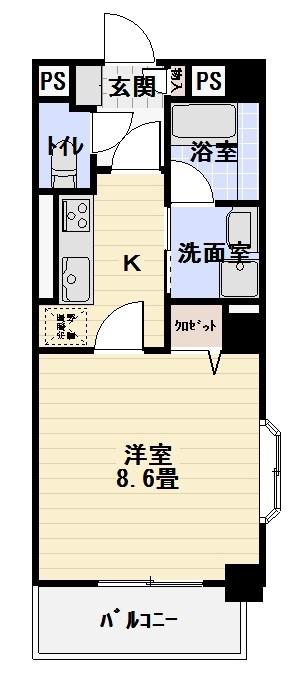 モダンタイムス(1K/3階)の間取り写真