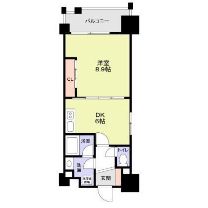 布施ハイライン(1DK/7階)の間取り写真