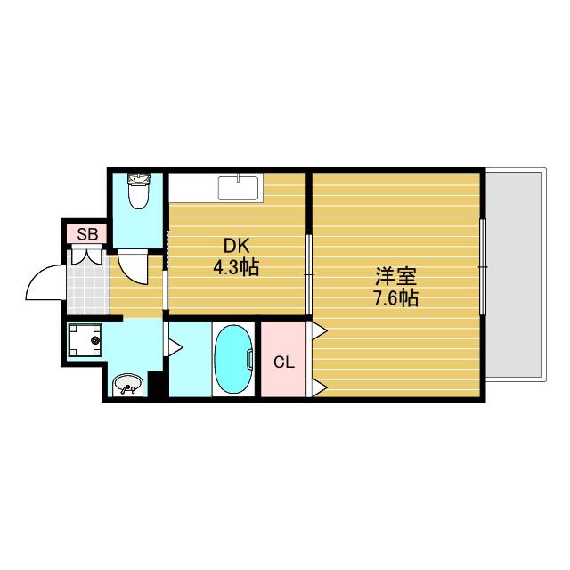 今川マンション(1DK/5階)の間取り写真