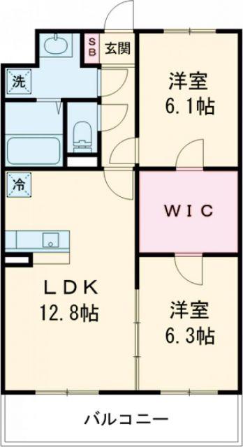 フォルテ(2LDK/10階)の間取り写真