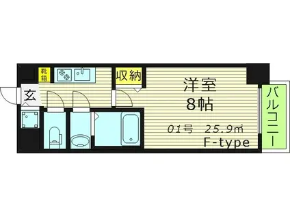 S-RESIDENCE 都島(1K/5階)の間取り写真
