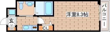 セレニテ神戸元町(1K/7階)の間取り写真