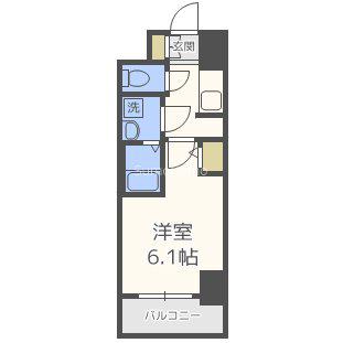 S-RESIDENCE南堀江(1K/13階)の間取り写真