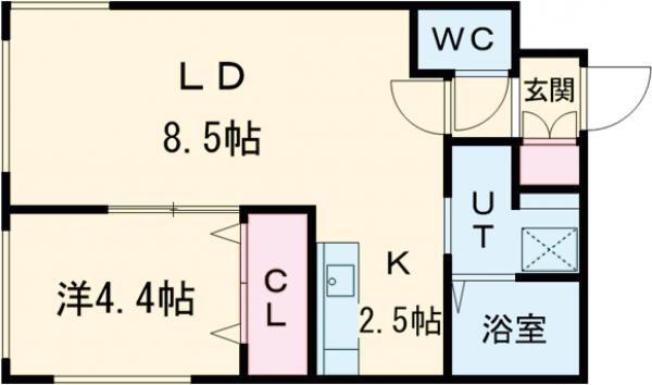 MAISON BONHEUR(1LDK/4階)の間取り写真