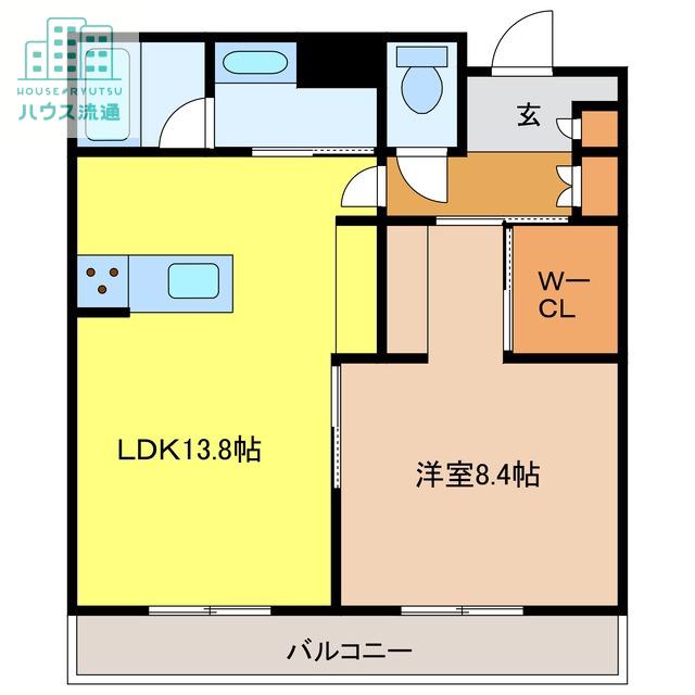 シャーメゾンステージ鳥栖(1LDK/3階)の間取り写真