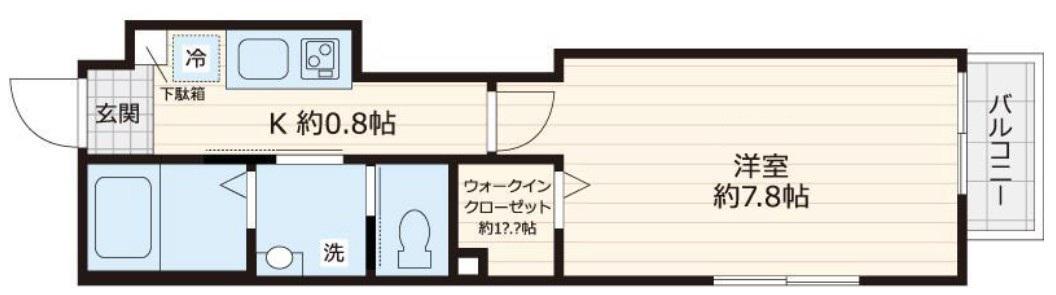 グランツ(1K/1階)の間取り写真