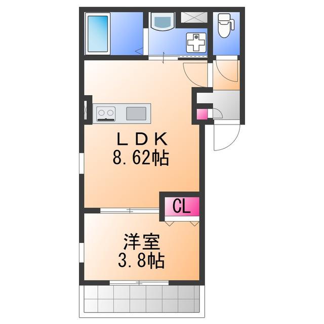 ルピナス・ルート(1LDK/3階)の間取り写真