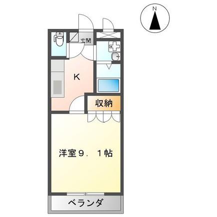 コート・ヒーリング カーサ(1K/2階)の間取り写真