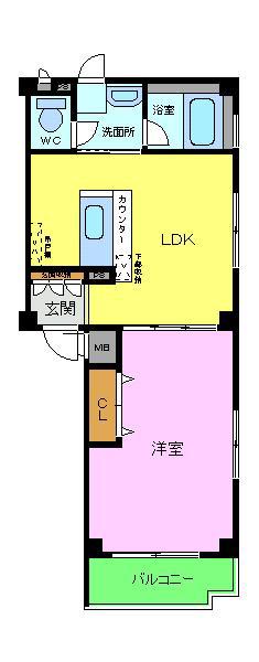 レジェンドフィールド(1LDK/1階)の間取り写真